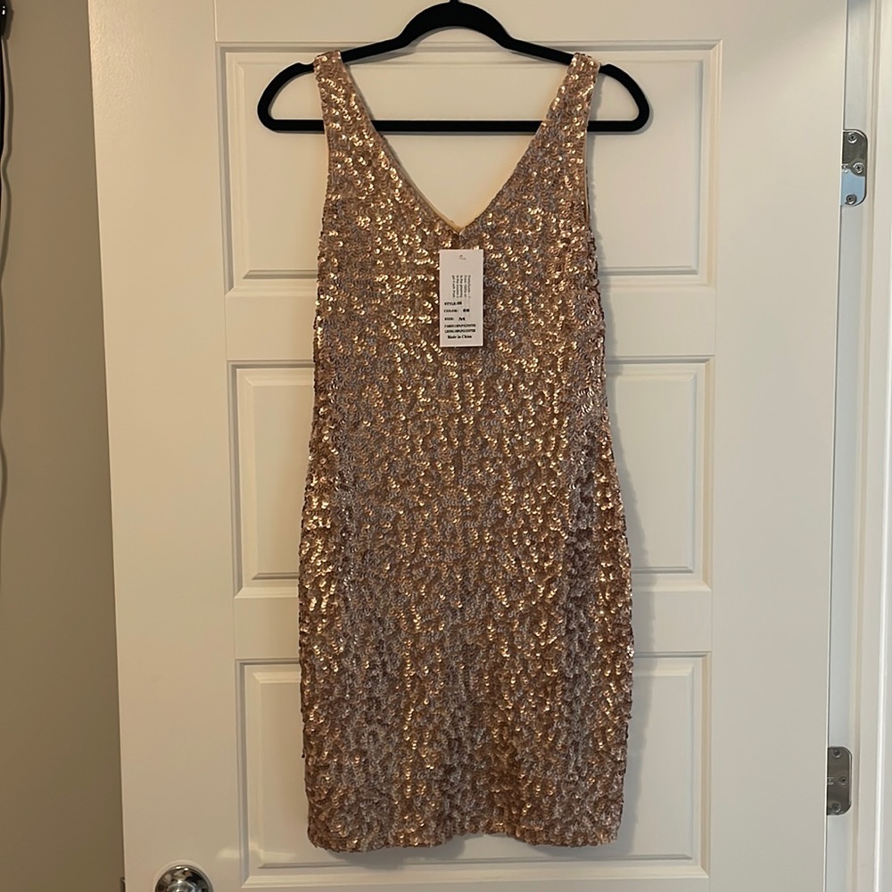 Blush Sequin Mini Bodycon Dress